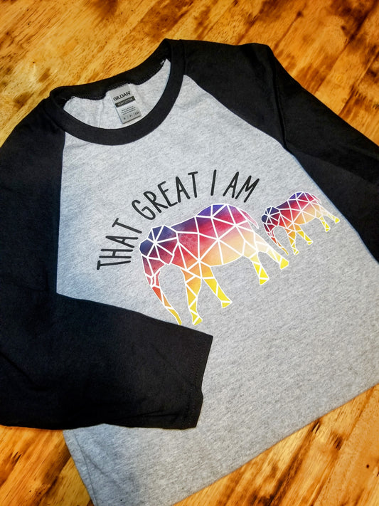 The Great I am print on T-shirt