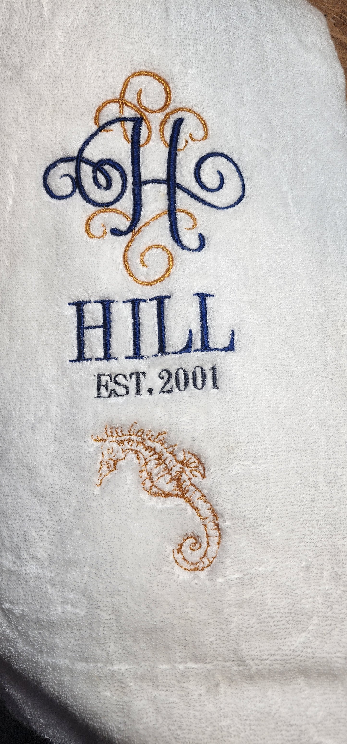 Custom embroider 27 x 53 bath towels