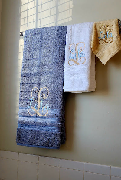 Custom embroider 27 x 53 bath towels