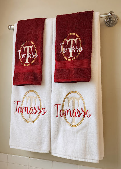 Custom embroider 27 x 53 bath towels